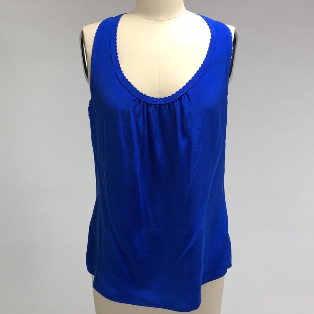 Trina Turk Blue Silk Tank Top